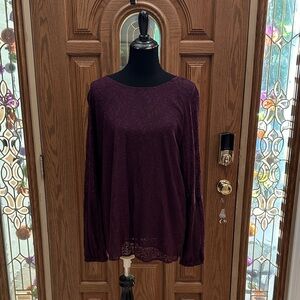 067 Calvin Klein Eggplant Purple Top